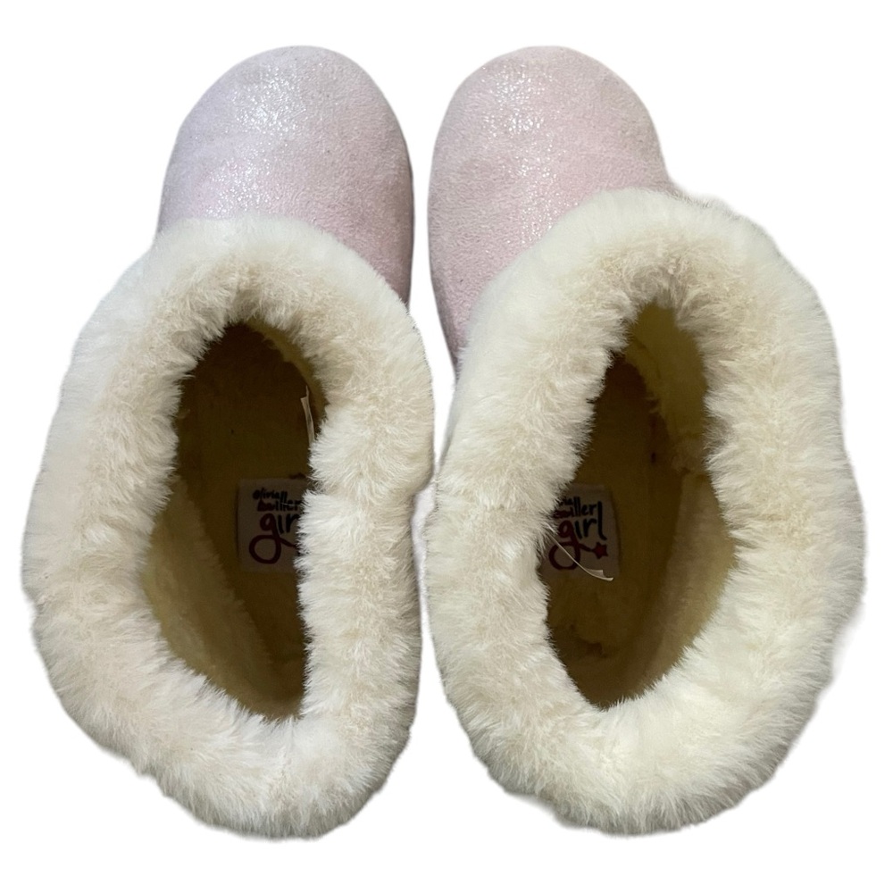 Olivia Miller Girl Shimmer Winter Fur Trim Ankle Boots, Pink Size 4 (Big Kid) - Picture 8 of 10
